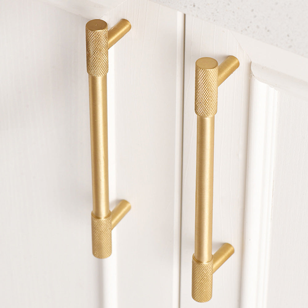 Brass Gold Knurled Kitchen Cabinet Handles