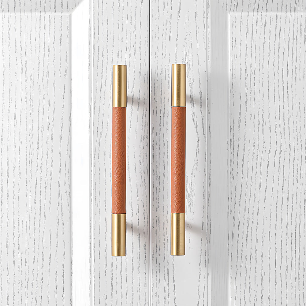 Luxury Leather Wrapped Cupboard Handles & Knobs