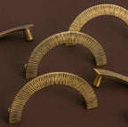 Vintage Brass Textured Semi Circle Cabinet Handles
