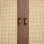 Medieval Brass Round Wooden Head Cabinet Handles