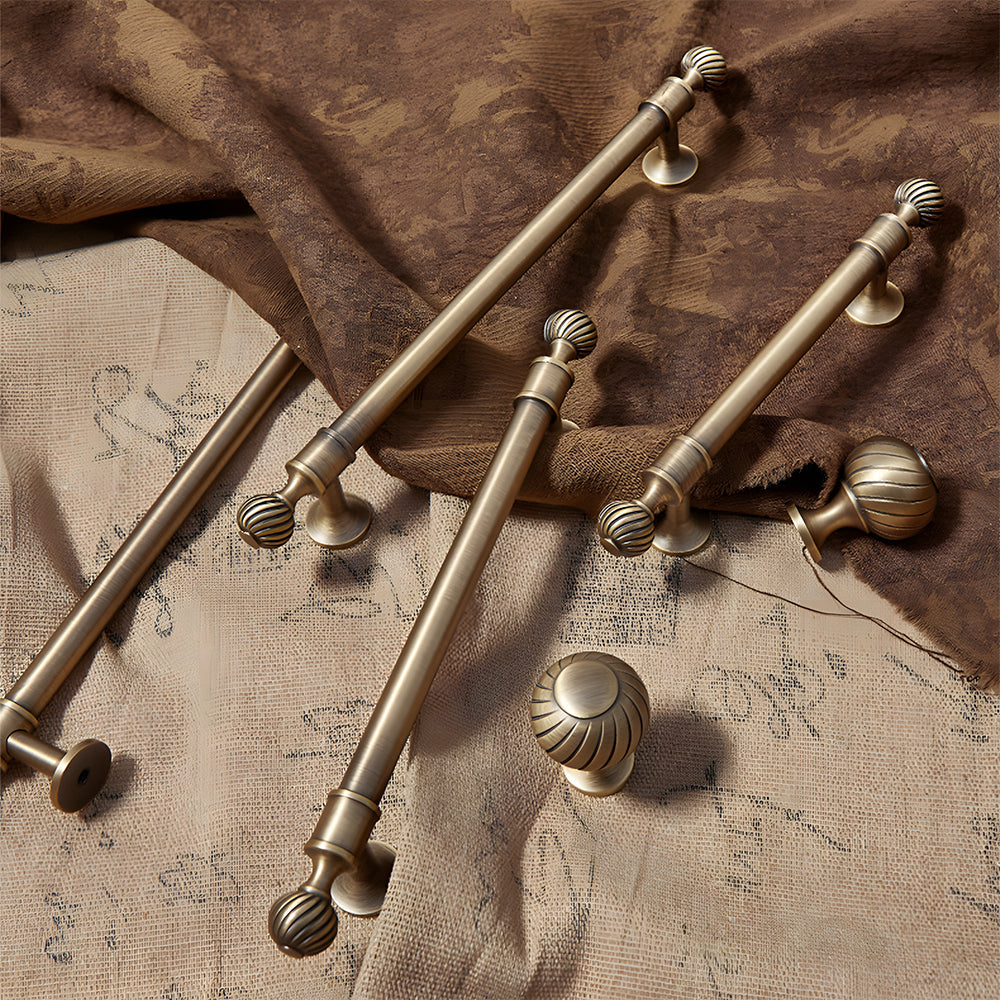 Retro Bronze Solid Brass Drawer Pulls Cabinet Handles