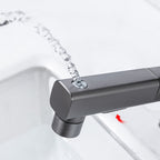 2 Modes Square Pull-Out Bathroom Basin Tap_Gunmetal Gray