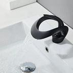 Elegant Single Handle Solid Brass Waterfall Taps_Black
