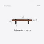 Black Walnut Square Cabinet Bar Handles
