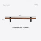 Black Walnut Square Cabinet Bar Handles