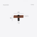 Black Walnut Square Cabinet Bar Handles