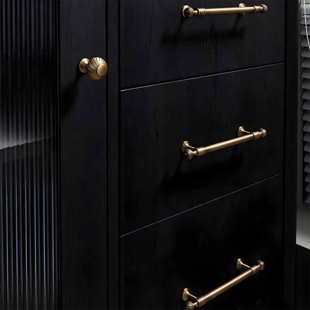 Retro Bronze Solid Brass Drawer Pulls Cabinet Handles