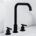 Dual Lever Brass Bathroom Tap_Black