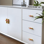 Natural Crystal Sphere Brass Cabinet Handles