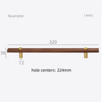 Black Walnut Square Cabinet Bar Handles