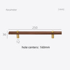Black Walnut Square Cabinet Bar Handles