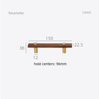 Black Walnut Square Cabinet Bar Handles
