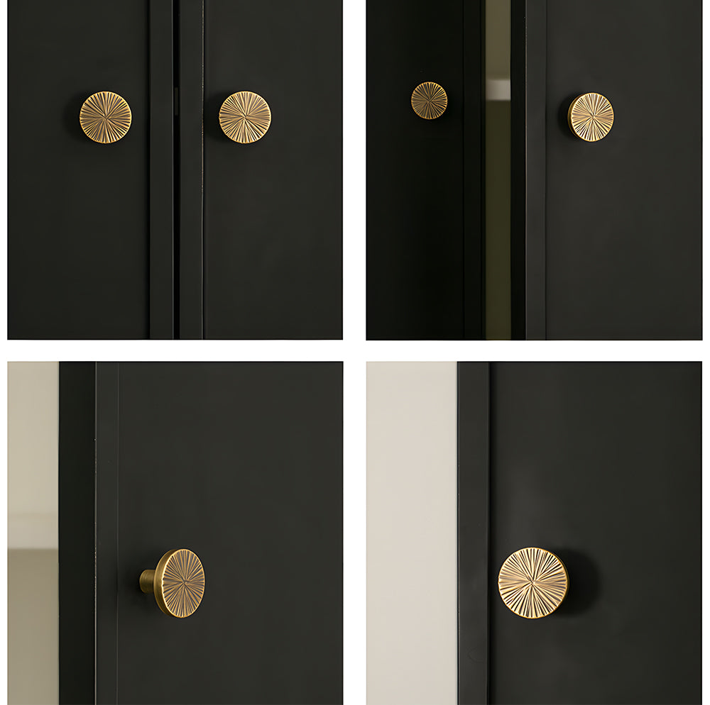 Vintage Brass Textured Semi Circle Cabinet Handles