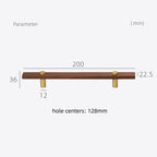 Black Walnut Square Cabinet Bar Handles