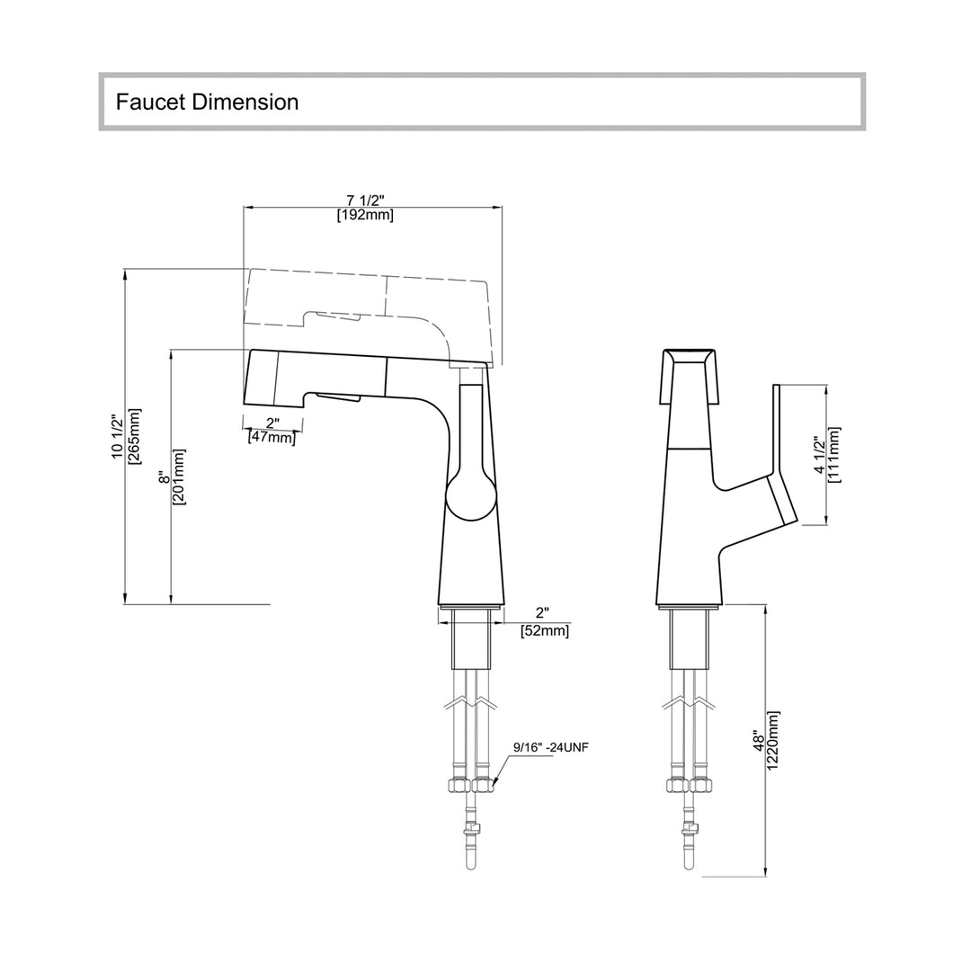 Single-Hole Rotatable Pull-Out Tap_Chorme
