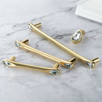 Gold Crystal Knobs Kitchen Cabinet Handles