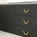 Vintage Brass Textured Semi Circle Cabinet Handles