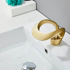 Elegant Single Handle Solid Brass Waterfall Taps_ Gold