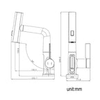 Digital Single Hole Brass Hot and Cold Basin Tap_Black