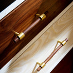 Wooden Cabinet Handles With Brass Base