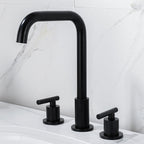 Dual Lever Brass Bathroom Tap_Black