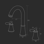 360 Degree Swivel Spout 3 Holes Bathroom Tap_Sliver
