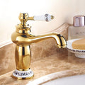 Traditional  Solid Brass Single Hole Basin Tap_ Gold