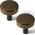 Art Deco brass cabinet handles and knobs antique bronze round knob detail