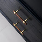 Wooden Cabinet Handles With Brass Base