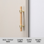Wooden Cabinet Handles With Brass Base