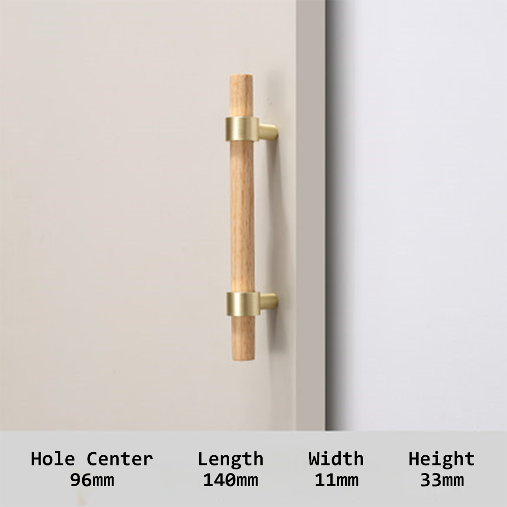 Wooden Cabinet Handles With Brass Base