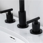 Dual Lever Brass Bathroom Tap_Black