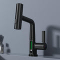 Digital Single Hole Brass Hot and Cold Basin Tap_Black
