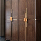 A Pair of Semicircle Wooden Wardrobe Cabinet Pull Handles