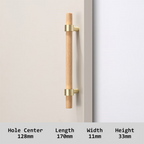 Wooden Cabinet Handles With Brass Base