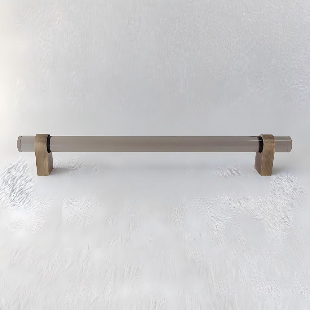 Modern Clear Acrylic and Brass Drawer Pulls