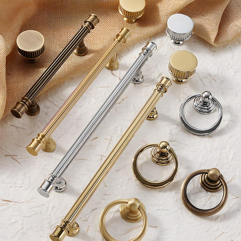 Vintage Art Deco Brass Cabinet Knobs and Pulls