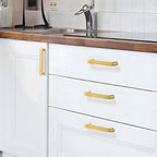 Minimalist Gold Solid Brass Cabinet Handles