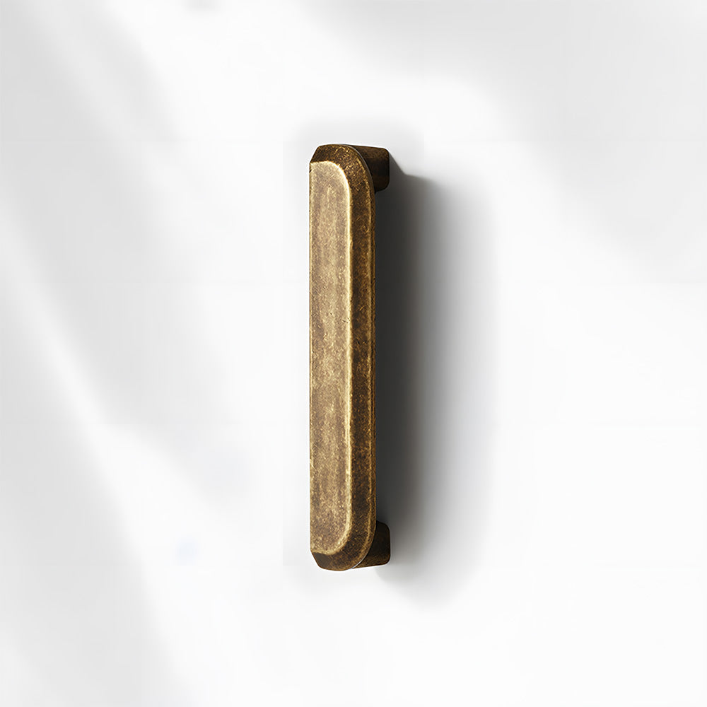 Antique bronze brass drawer handle with 96 mm hole centres, front view