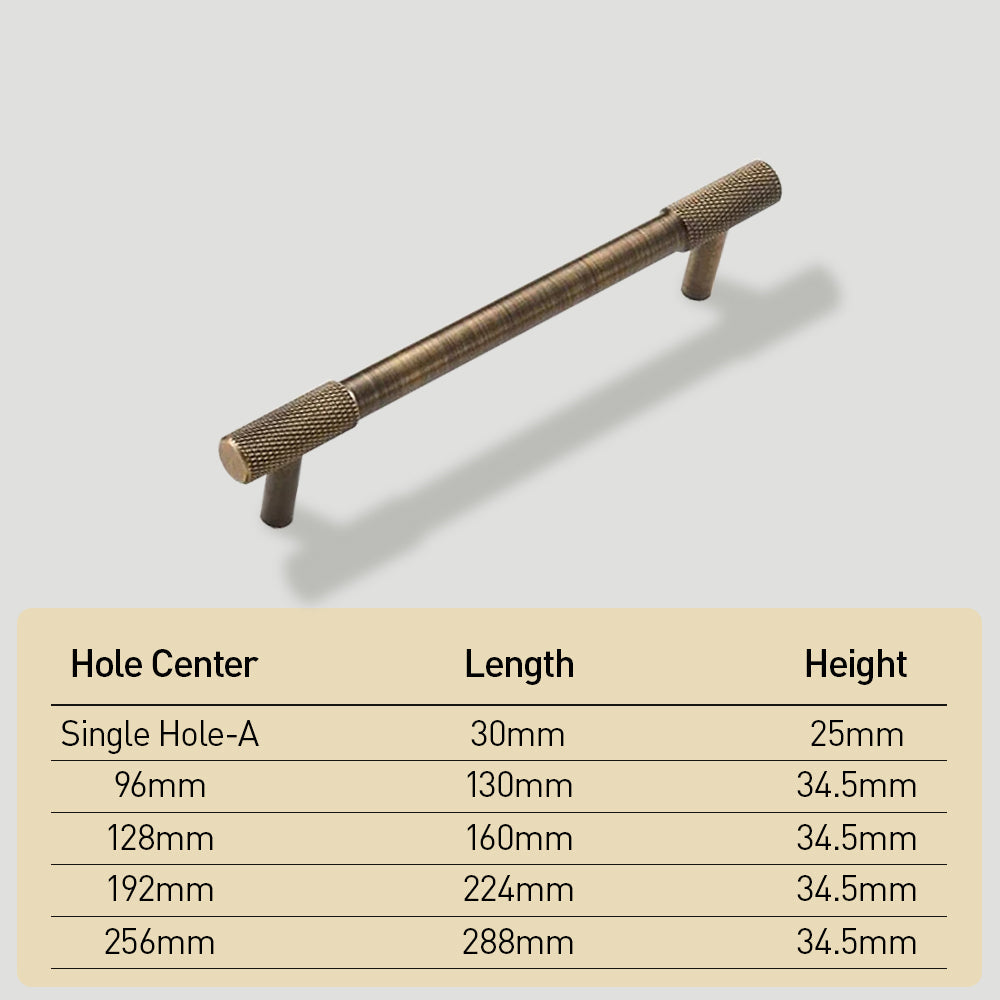 Brass Gold Knurled Kitchen Cabinet Handles