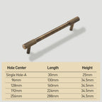 Brass Gold Knurled Kitchen Cabinet Handles