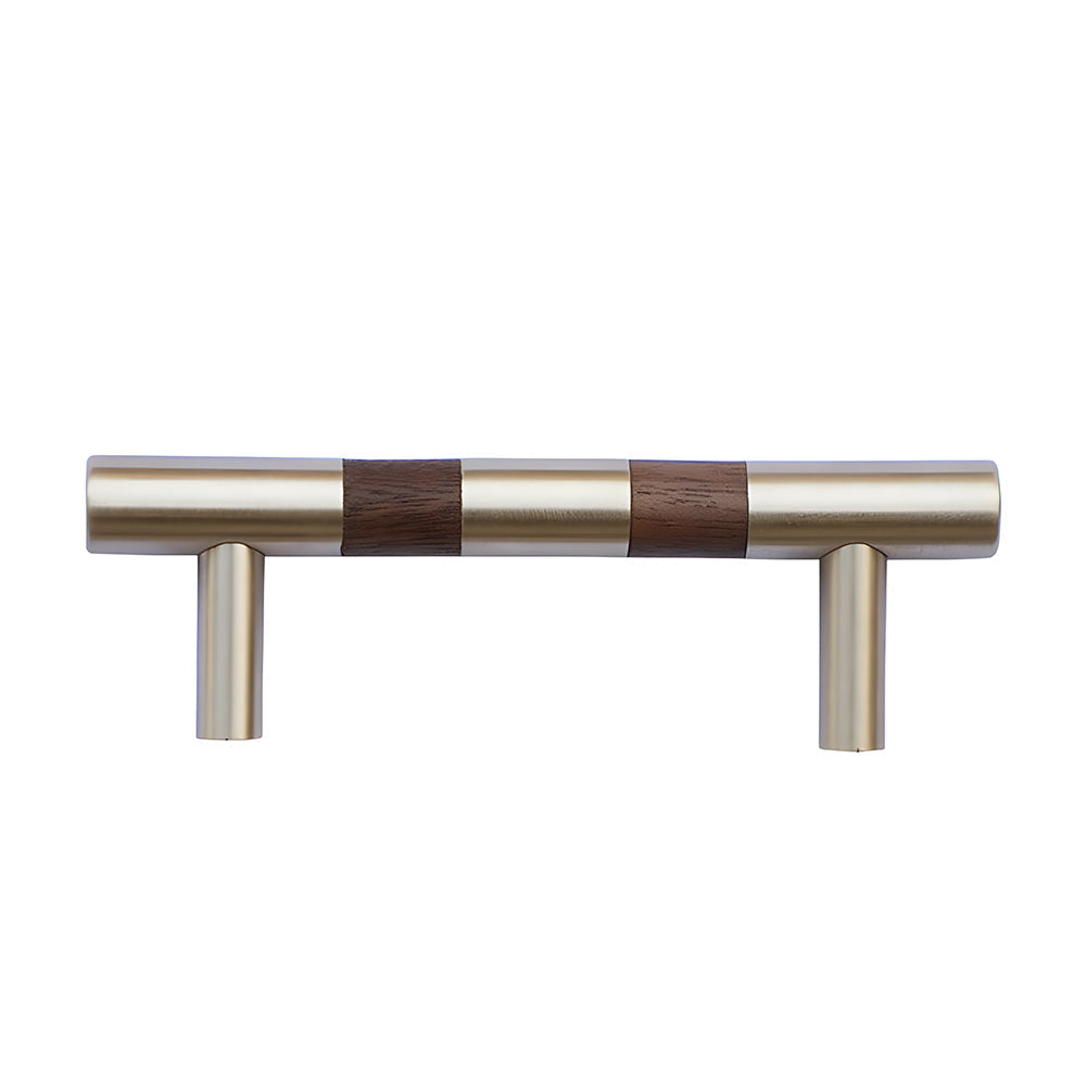 Luxury Brass Walnut T-bar Kitchen Cupboard Handles
