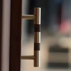 Luxury Brass Walnut T-bar Kitchen Cupboard Handles