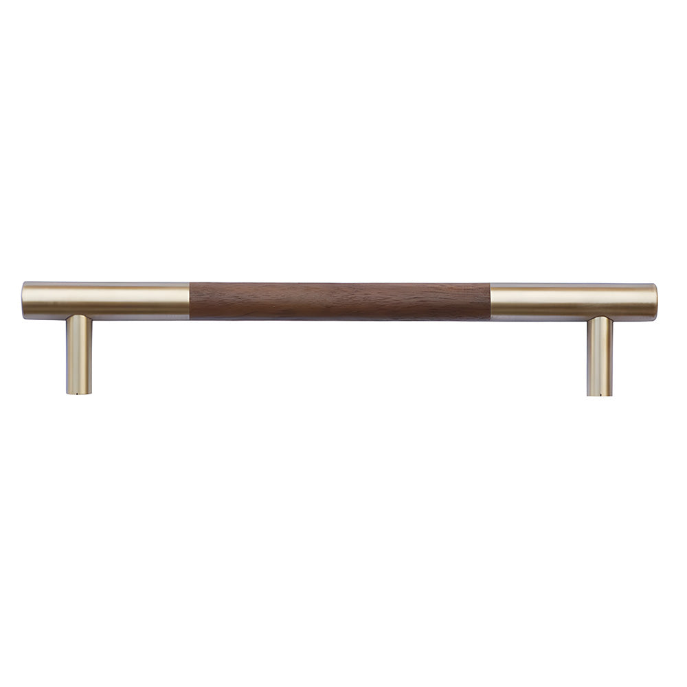 Luxury Brass Walnut T-bar Kitchen Cupboard Handles