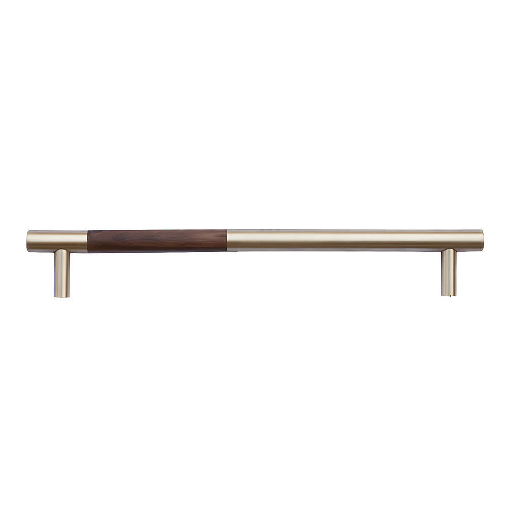 Luxury Brass Walnut T-bar Kitchen Cupboard Handles