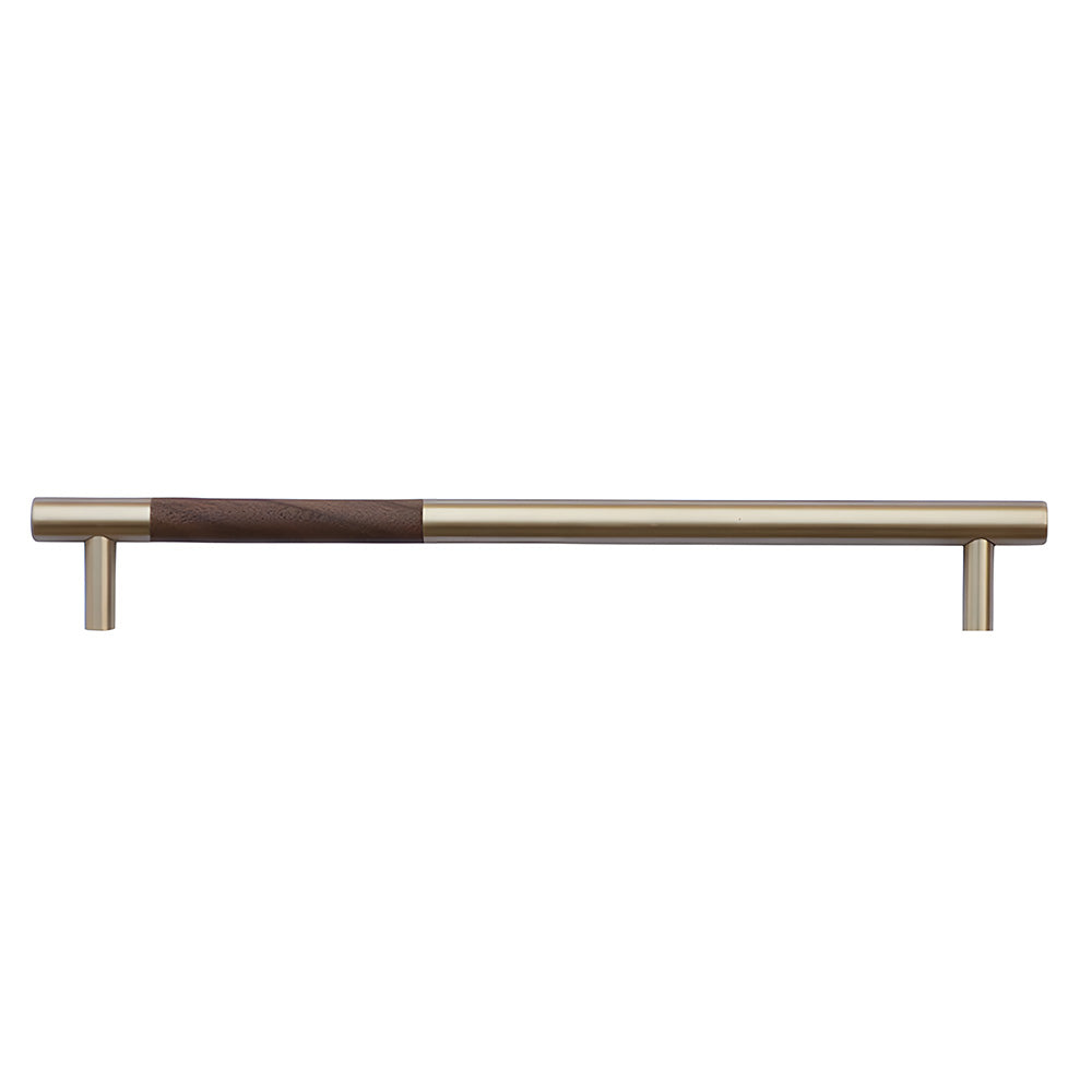 Luxury Brass Walnut T-bar Kitchen Cupboard Handles
