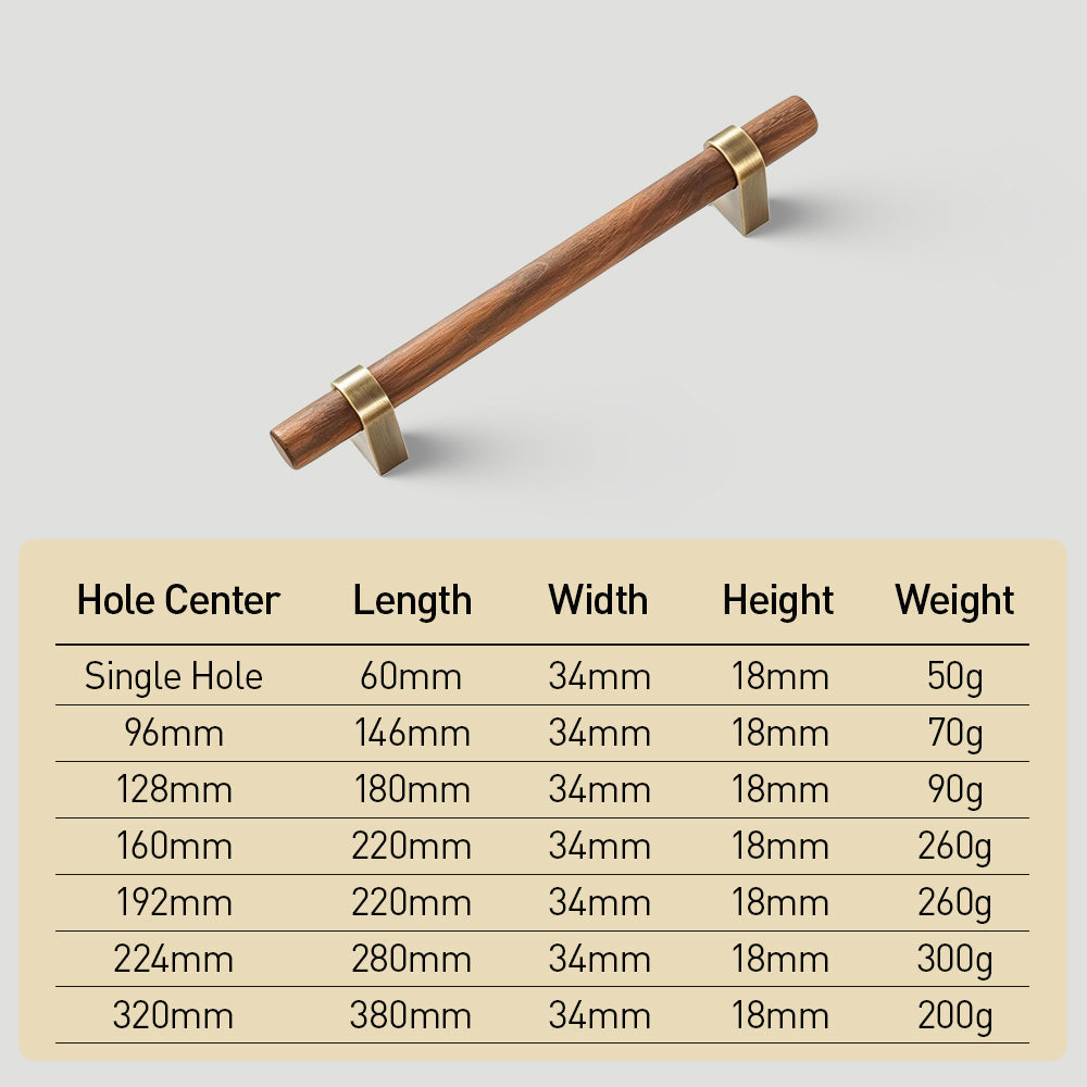 Luxury Solid Wood Cabinet Handles & T-Bar Knobs