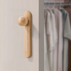 Wood cabinet handle and knob light wood pull with round knob on wardrobe