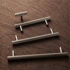 Modern Brass Straight Knurled Dresser Handles