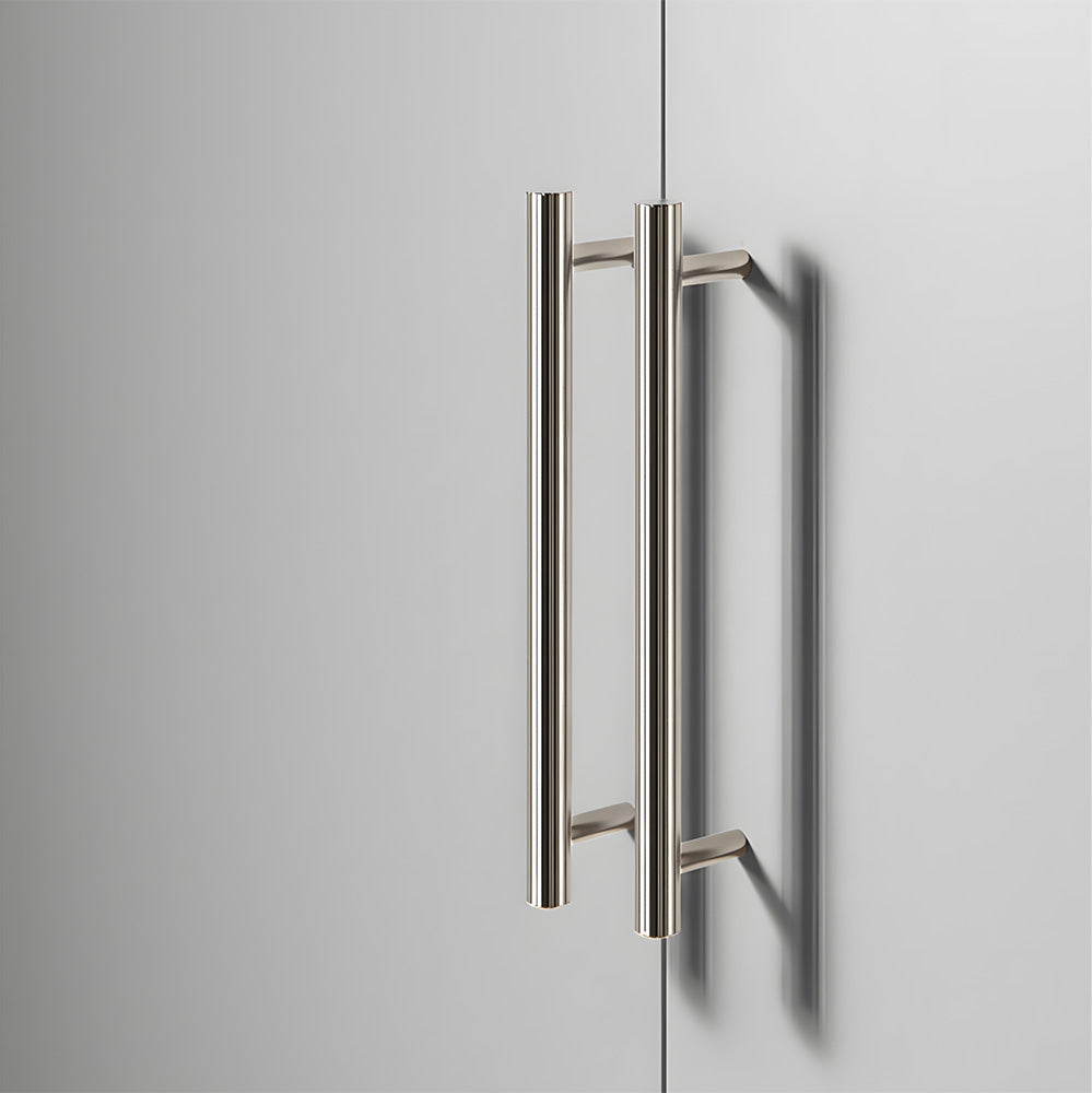 Modern Brass Straight Knurled Dresser Handles